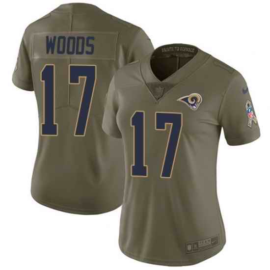 Nike Rams #17 Robert Woods Olive Womens Stitched NFL Limited 2017 Salute to Service Jersey